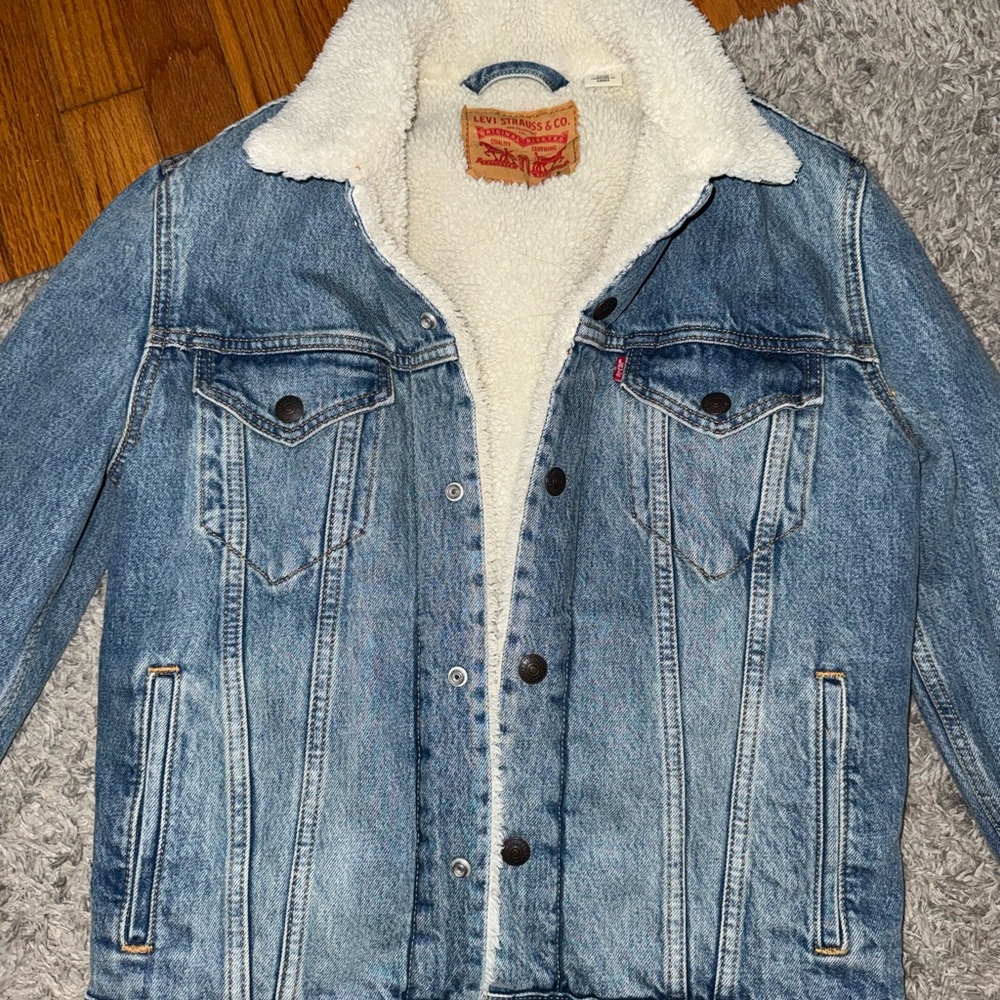 Levi's Light Blue Denim Jacket with Sherpa Lining